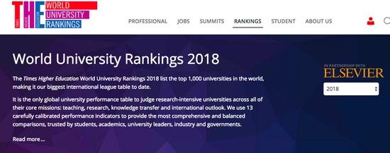2018泰晤士世界大学排名出炉 北大位列亚洲第二